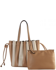 Fashion PU Leather Totes Bag AB8028 BROWN